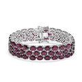 D'Joy Orissa Rhodolite Garnet Carpet Bracelet in Rhodium Over Sterling Silver (6.50 In) 59.50 ctw - Sticky add to cart bar