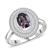 Epic Deal Luxoro 10K White Gold Premium Lavender Spinel White Diamond (I2) (0.70 cts) Ring (Size 10.0) 2.20 ctw