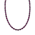 D'Joy Orissa Rhodolite Garnet 39.0 ctw Tennis Necklace in Rhodium Over Sterling Silver 18 Inches - Sticky add to cart bar