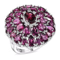 Orissa Rhodolite Garnet Ring in Rhodium Over Sterling Silver (Size 5.0) 12.90 ctw - Sticky add to cart bar