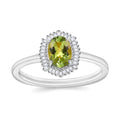 Natural Calabar Green Tourmaline and Diamond 1.19 ctw Ring in 18K Vermeil Rose Gold Over Sterling Silver (Size  10.0) - Sticky add to cart bar