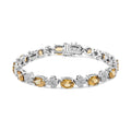 Premium Yellow Zircon and White Zircon 10.40 ctw Bracelet in Rhodium Over Sterling Silver (6.50 In) - Sticky add to cart bar