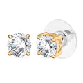 Moissanite 2.40 ctw Solitaire Stud Earrings in 18K Vermeil Yellow Gold Over Sterling Silver - Sticky add to cart bar