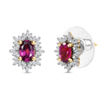 D'Joy AAA Radiant Ember Garnet and Diamond 1.45 ctw Starlit Stud Earrings in 18K Vermeil Yellow Gold Over Sterling Silver - Sticky add to cart bar