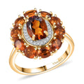 Premium Santa Ana Madeira Citrine and White Zircon 2.90 ctw Floral Ring in 18K Vermeil YG Over Sterling Silver (Size 10.0) - Sticky add to cart bar