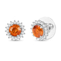 D'Joy Premium Picos Altos Sphalerite and Moissanite 4.15 ctw Solar Sparks Stud Earrings in Rhodium Over Sterling Silver - Sticky add to cart bar