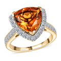 Luxoro 10K Yellow Gold AA LAGOAO Mandarin Citrine, Lab Grown Diamond (GH, SI) 4.74 ctw - Sticky add to cart bar
