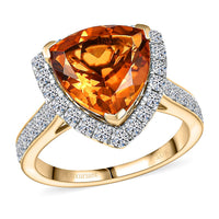 Luxoro 10K Yellow Gold AA LAGOAO Mandarin Citrine, Lab Grown Diamond (GH, SI) 4.74 ctw