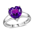 D'Joy African Amethyst 2.90 ctw Solitaire Ring in Platinum Over Sterling Silver (Size 10.0) - Sticky add to cart bar