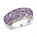 D'Joy Rose De France Amethyst and White Zircon 1.70 ctw Ring in 18K Vermeil RG and Rhodium Over Sterling Silver (Size 10.0) - Sticky add to cart bar