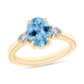 Luxoro AAA Santa Maria Aquamarine and E-F VS Diamond Ring in 10K Yellow Gold (Size 10.0) 2.12 ctw - Sticky add to cart bar