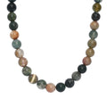 Multi Agate 220.00 ctw Beaded Necklace in Stainless Steel 18 Inches - Sticky add to cart bar