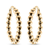 Ball Hoop Earrings in 10K Yellow Gold 2.56 Grams