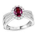D'Joy AAA Radiant Ember Garnet, Moissanite Ring in Rhodium Over Sterling Silver (Size 10.0) 1.60 ctw - Sticky add to cart bar