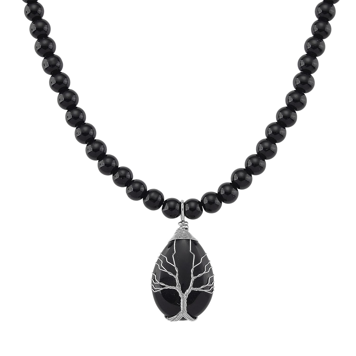 Lapis Lazuli 230.00 ctw Drop Pendant with Beaded Necklace in Silverton