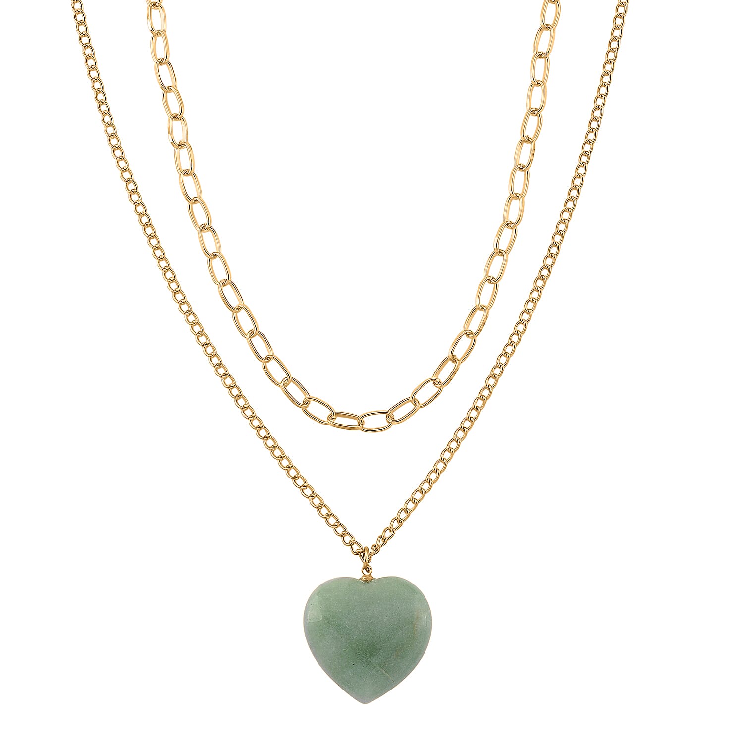 Lapis Lazuli 75.00 ctw Heart Pendant with Paper Clip Necklace in Silvertone 18-20 Inches