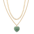 Lapis Lazuli 75.00 ctw Heart Pendant with Paper Clip Necklace in Silvertone 18-20 Inches - Sticky add to cart bar