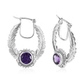 Karis African Amethyst 2.40 ctw Feather Earrings in Platinum Bond - Sticky add to cart bar
