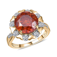 AAA Picos Altos Sphalerite and G-H SI Luxuriant Lab Grown Diamond 7.59 ctw Ring in 10K Yellow Gold