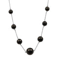 Elite Shungite 35.00 ctw Necklace in Rhodium Over Sterling Silver 20 Inches - Sticky add to cart bar