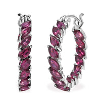 D'Joy Orissa Rhodolite Garnet 5.70 ctw Vines Earrings in Rhodium Over Sterling Silver