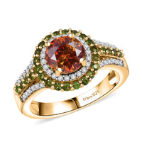 D'Joy Picos Altos Sphalerite, Multi Gemstone Ring in 18K Vermeil YG Over Sterling Silver (Size 6.0) 2.75 ctw
