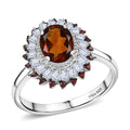 Brazilian Cherry Citrine, Multi Gemstone Ring in Platinum Over Sterling Silver (Size 10.0) 2.50 ctw - Sticky add to cart bar