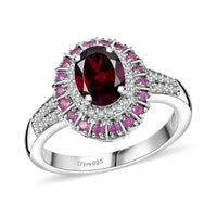 Orissa Rhodolite Garnet and Multi Gemstone 2.50 ctw Ring in Rhodium Over Sterling Silver (Size 10.0)