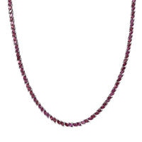 D'Joy D'Joy Orissa Rhodolite Garnet 25.40 ctw Vine Necklace in Rhodium Over Sterling Silver 18 Inches