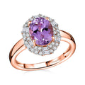Premium Martha Rocha Kunzite and Moissanite 3.10 ctw Ring in 18K Vermeil Rose Gold Over Sterling Silver (Size 6.0) - Sticky add to cart bar