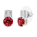 Karis Lab Created Padparadscha and White Sapphire 4.00 ctw Art Deco Earrings in Platinum Bond - Sticky add to cart bar