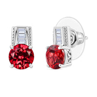 Karis Lab Created Padparadscha and White Sapphire 4.00 ctw Art Deco Earrings in Platinum Bond