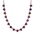 Karis African Amethyst 6.90 ctw Heart Necklace 18 Inches in 18K RG Plated - Sticky add to cart bar