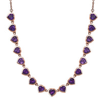 Karis African Amethyst 6.90 ctw Heart Necklace 18 Inches in 18K RG Plated