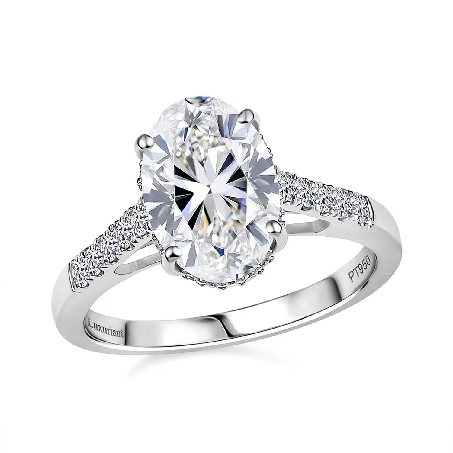 Luxuriant Lab Grown Diamond E-F VS 3.15 ctw Ring in 950 Platinum (Size 10.0)