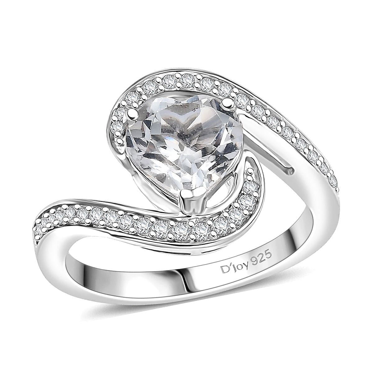 Golconda Topaz Bypass Ring in Platinum Over Sterling Silver (Size 10.0) 2.50 ctw