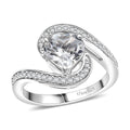 Golconda Topaz Bypass Ring in Platinum Over Sterling Silver (Size 10.0) 2.50 ctw - Sticky add to cart bar
