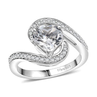 Golconda Topaz Bypass Ring in Platinum Over Sterling Silver (Size 10.0) 2.50 ctw