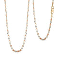 2.15mm Valentino Star Diamond-cut Chain Necklace in 14K Tricolor Gold 2.35 Grams 18 Inches - Sticky add to cart bar