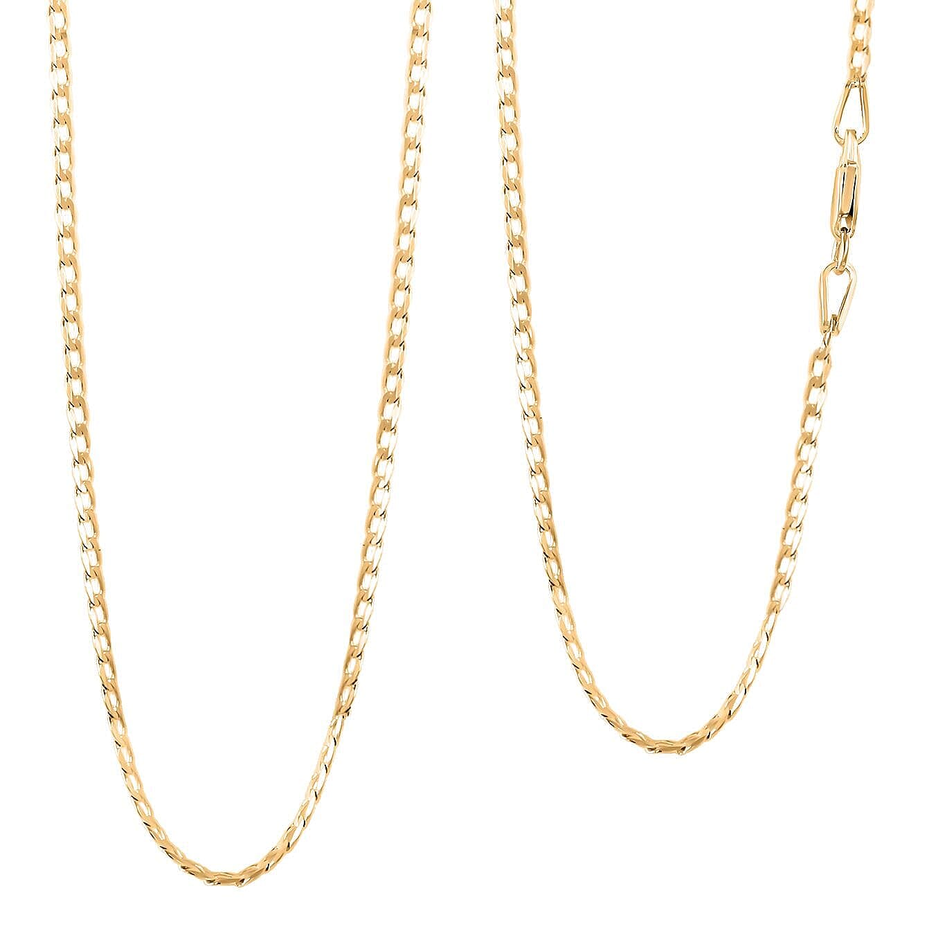 2mm Cuban Chain Necklace in 14K Yellow Gold 3.60 Grams 24 Inches
