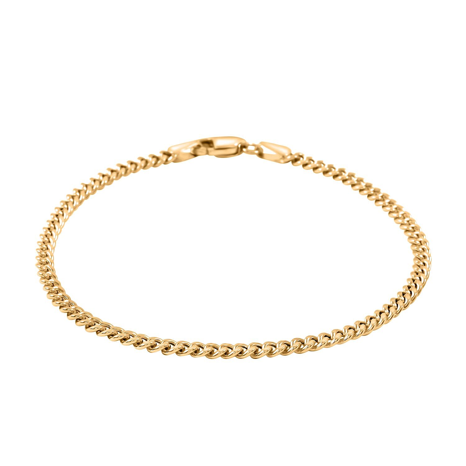 3mm Miami Cuban Chain Bracelet in 14K Yellow Gol (7.00 In) 2.2 Grams