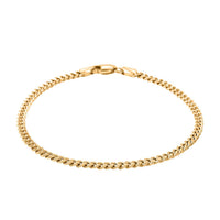 3mm Miami Cuban Chain Bracelet in 14K Yellow Gol (7.00 In) 2.2 Grams