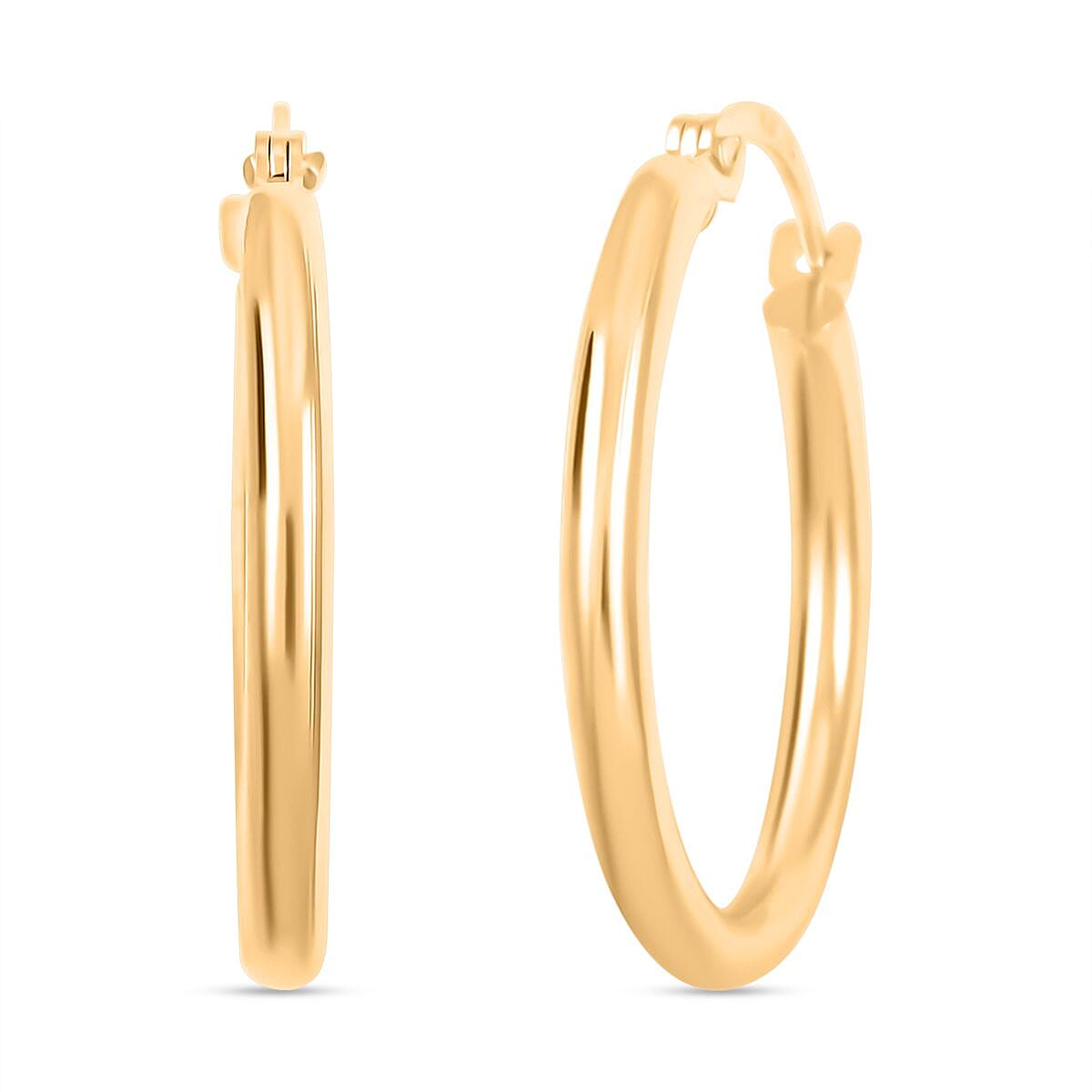 2x20MM Hoop Earrings in 14K Yellow Gold 1.05 Grams