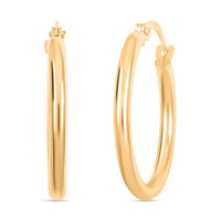 2x20MM Hoop Earrings in 14K Yellow Gold 1.05 Grams