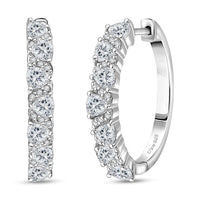 D'Joy Golconda Topaz 2.00 ctw Wave Hoop Earrings in Platinum Over Sterling Silver