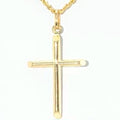 30mm Tube Cross Pendant in 14K Yellow Gold 1.27 Grams - Sticky add to cart bar