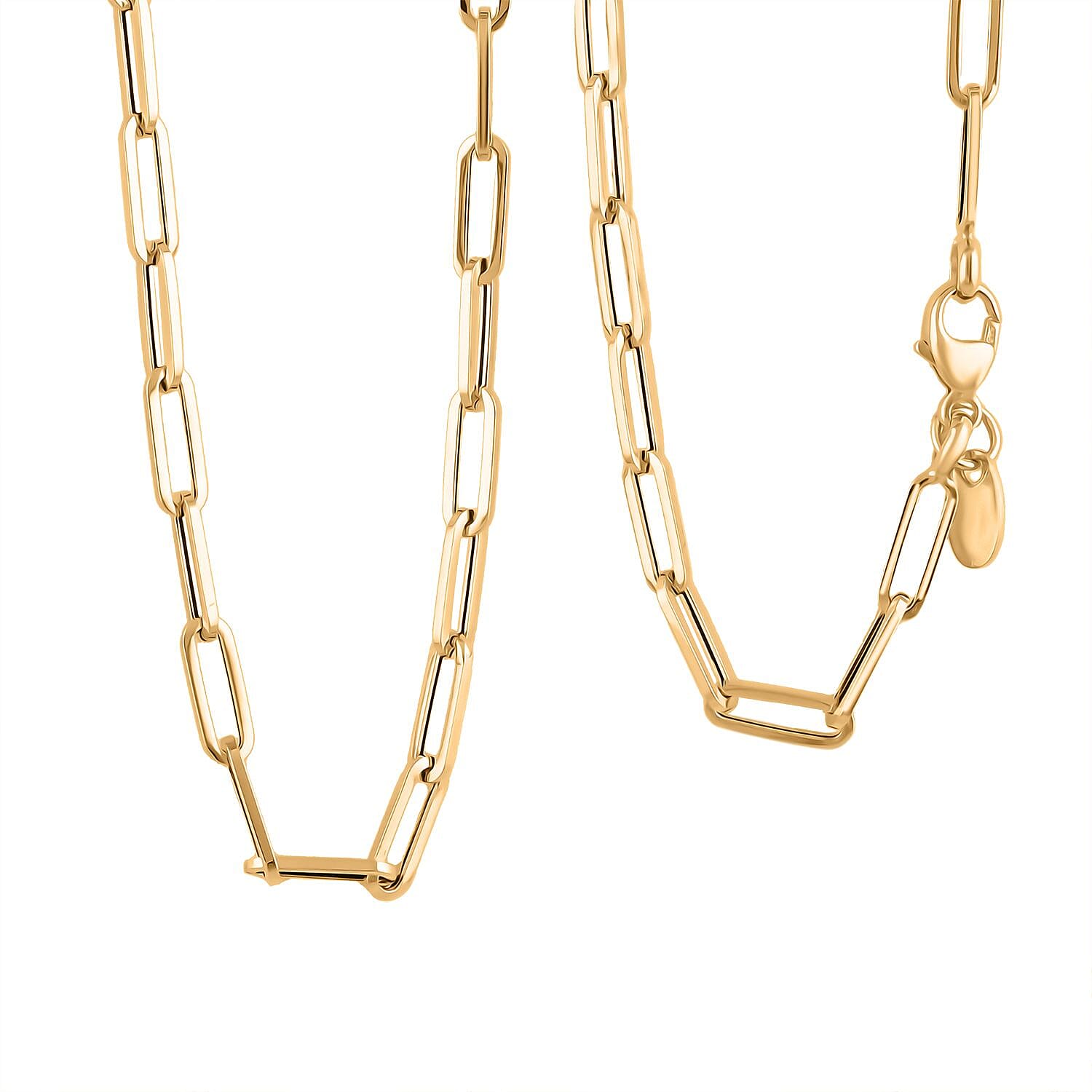 3mm Paper Clip Chain Necklace in 14K Yellow Gold 3.5 Grams 16 Inches
