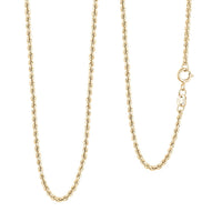 1.6mm Rope Chain Necklace in 10K Yellow Gold 0.94 Grams 18 Inches