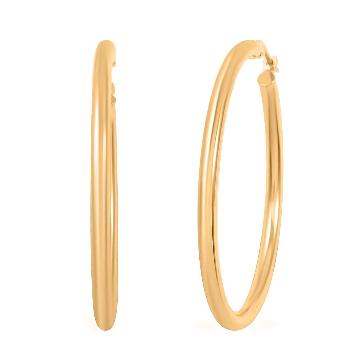 2.5x40mm Hoop Earrings in 10K Yellow Gold 2.90 Grams