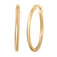 2x25mm Hoop Earrings in 10K Yellow Gold 1.6 Grams